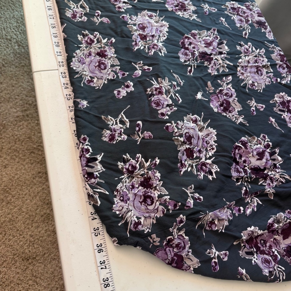 Womens Floral Open Front Kimono Wrap Purple Rose Oversized Cardigan Cover Up - Picture 11 of 12
